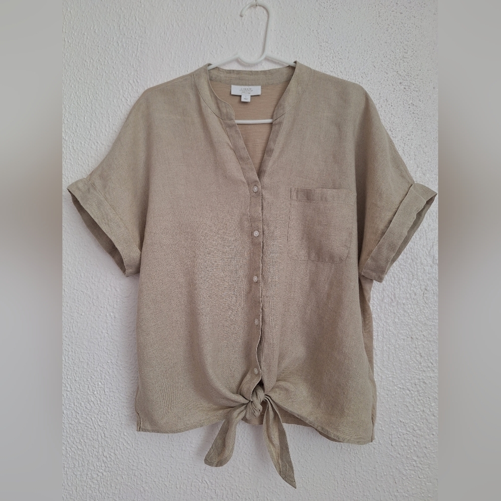 Charter Club Tan Short Sleeve Tee Lightweight Casual